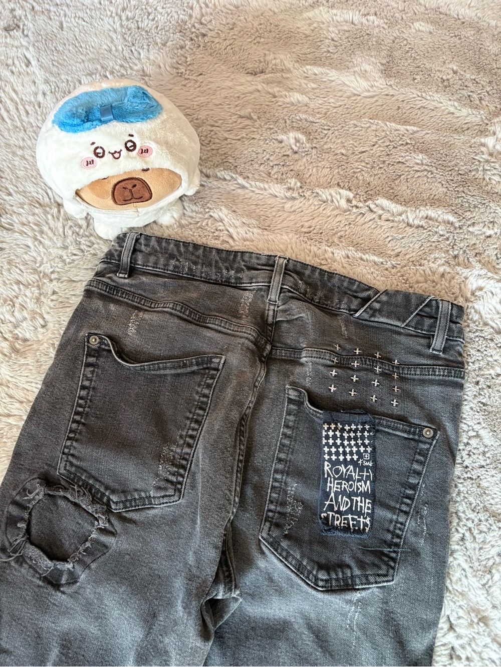 Ksubi Van Winkle Distressed Slim Skinny Black Jeans